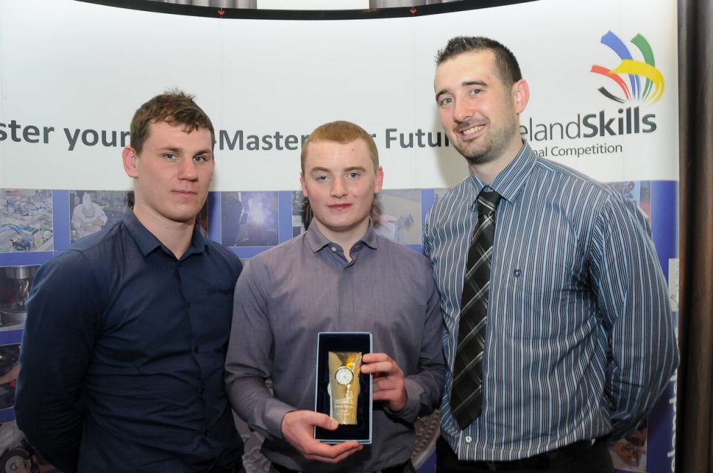 Pictured are current apprentice Florian Byrnes, current apprentice and 2015 National Skills champion Chris Kissane and past apprentice and 2015 World Skills Champion Ross Wynne.